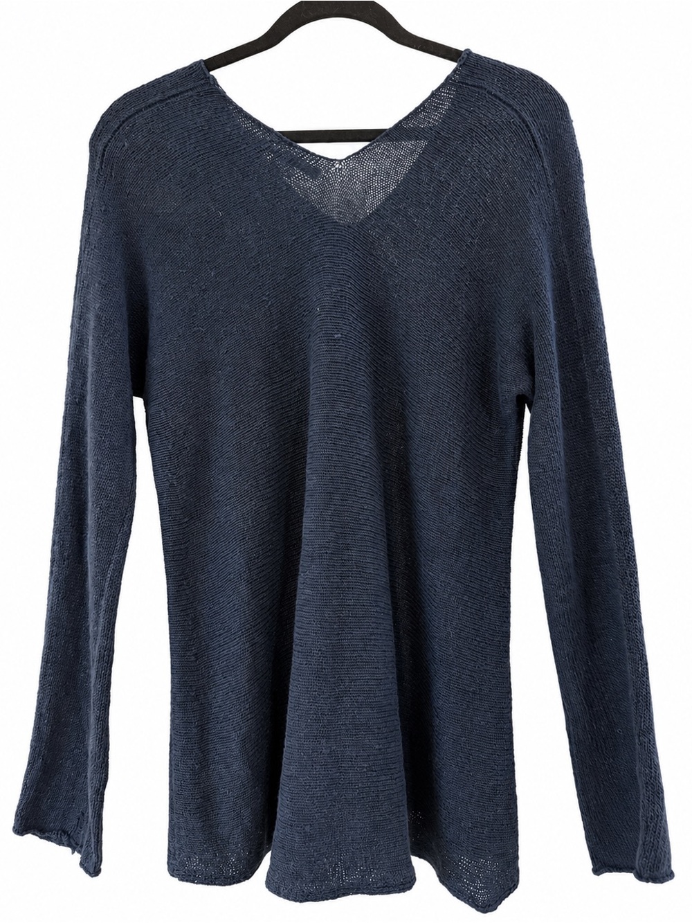 Vince  100% Linen Navy Blue V-Neck Lightweight Knit Sweater